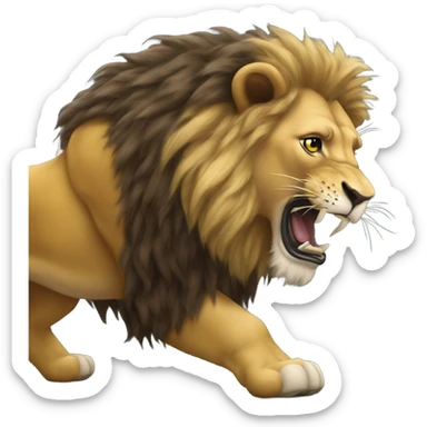 Lion stomp on packers sticker