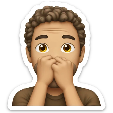 the guy put his hand over his mouth sticker