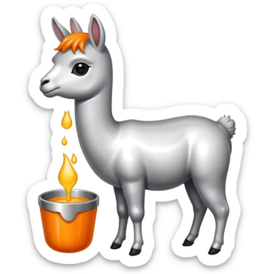 Una cuchara de metal y una llama por debajo sticker