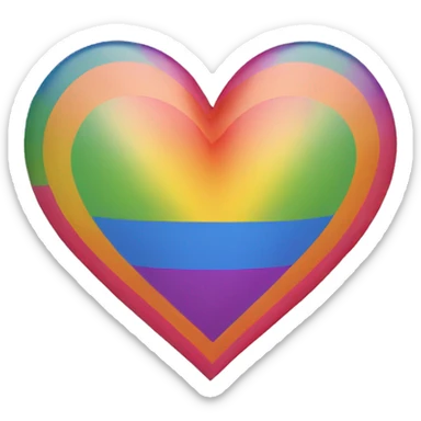 pride flag heart sticker