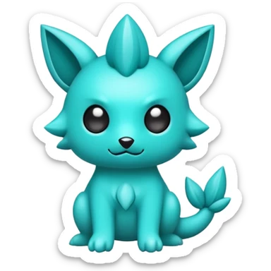 Cute cool edgy kawaii Turquoise fakemon-creature sticker