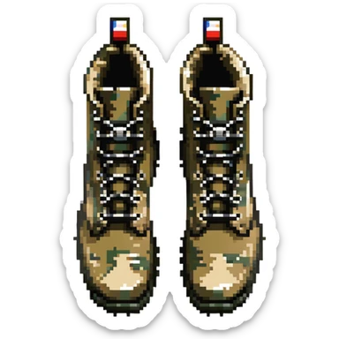 Lowa military hiking boots with laces and treaded sole sticker