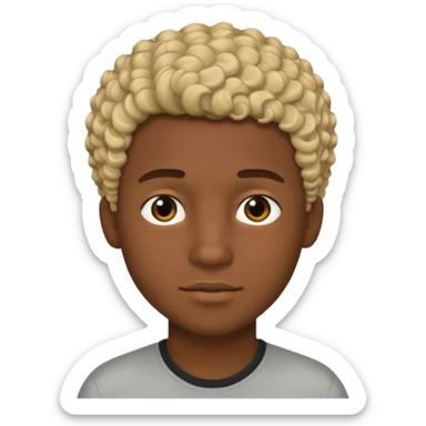 Chico joven latino, piel muy morena, pelo rubio corto rizado sticker