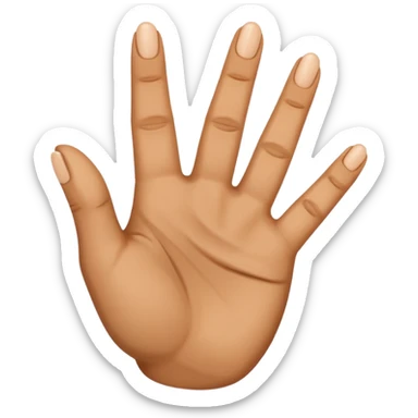 Fingering hand emoji where the first and fourth finger are folded down, second and third finger are extended together touching each other  sticker