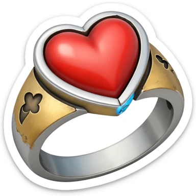 ring with heart broken sticker