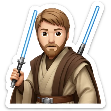 star wars master kenobi with lightsaber sticker
