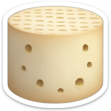 round tofu with a grid pattern on top sticker
