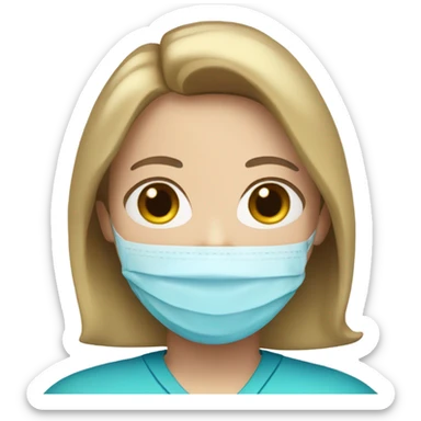 Respiratory Therapist with brown hair and blonde highlights and blue eyes  sticker