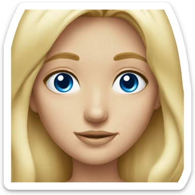 blonde girl with blue eyes and a big bikini sticker