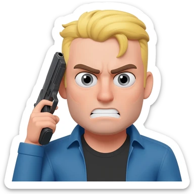 pistole u hlavy běloch sticker