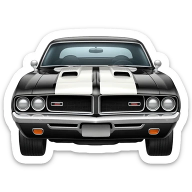 Black and white old school muscle car  sticker