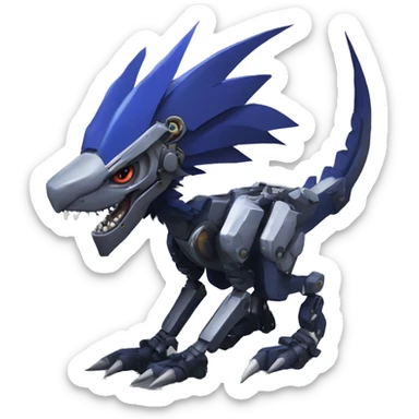 Edgy Futuristic Mechanical Sergal-raptor-nargacuga-vernid sticker