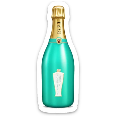 Tiffany blue bottle of champagne  sticker