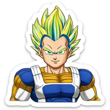 vegeta super detailed with normal clothes and transformed with maximum quality. sticker