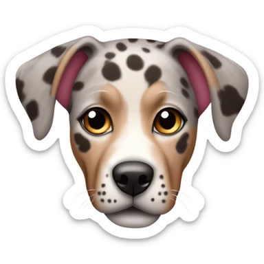 Catahoula leopard dog with pink nose  sticker