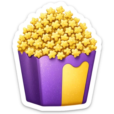 Glitter purple and yellow popcorn  sticker
