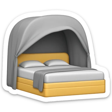 Minimalist emoji-style sticker of a bed with a covered figure and something strange peeking out from underneath. Grayscale only, simple icon.

 sticker