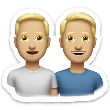 Two white adults man talking  sticker