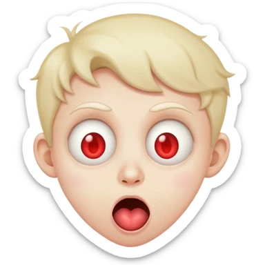 Crazy heart face drool sticker