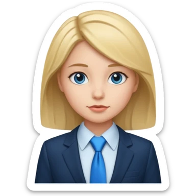 girl with suit and blue tie sticker
