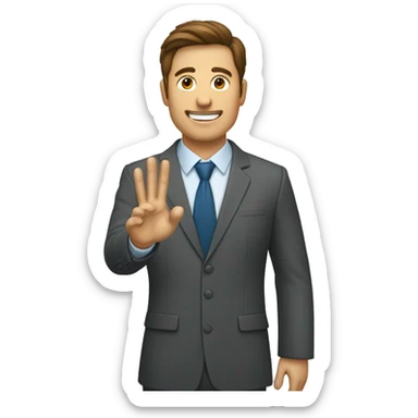 GERENTE ALEGRE SALUDANDO CON UNA MANO sticker