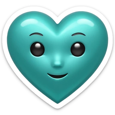 A teal heart emote that is a gif sticker