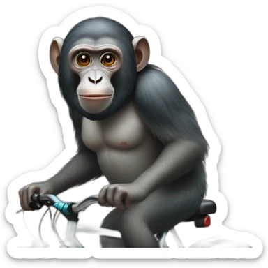 mandril ape with bicycle helmet sticker