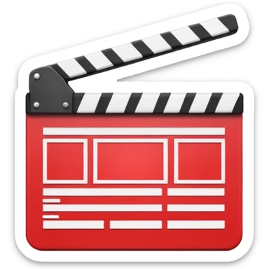 red clapperboard used in filmmaking, cute and stylish design sticker