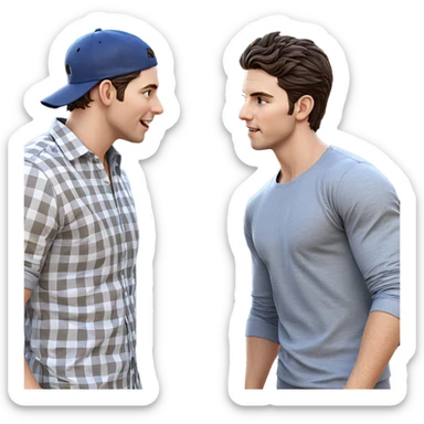 boys enjoying a sunny day sticker