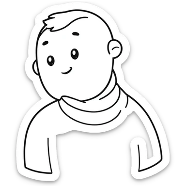 person pointing to a big lump on their neck sticker