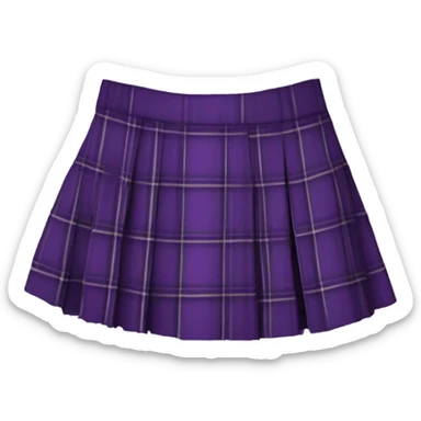 Purple tartan pleated mini skirt, isolated sticker