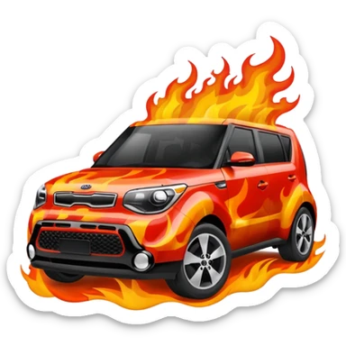 Kia soul on fire sticker