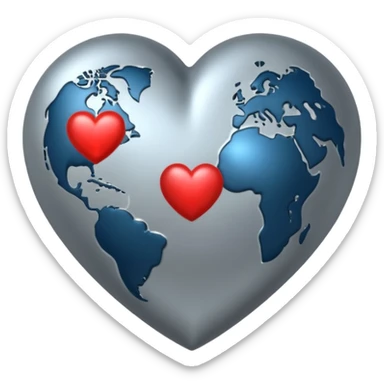 heart with a planet motif sticker