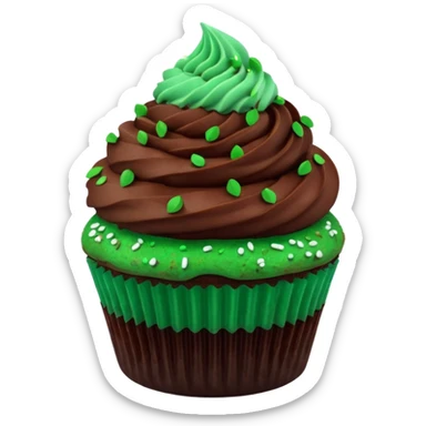 chocolate mint cupcate sticker