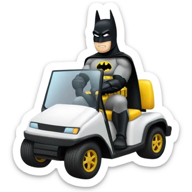 Batman riding a golf cart sticker