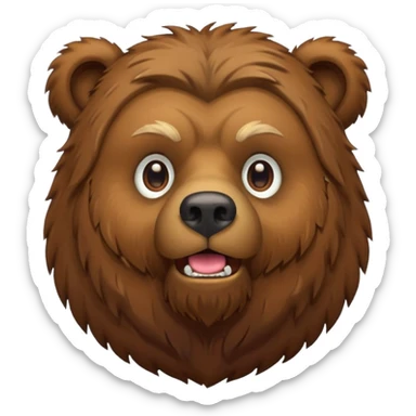 A grizley bear with an epic beard sticker