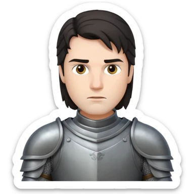 knight with dark hair, grey armor sticker