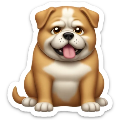 fat wide dog large  sticker