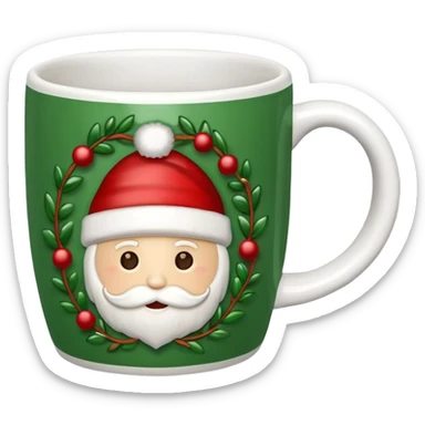 Coffee mug with detailed christmas  embellishment sticker