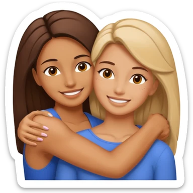 women strong hug sticker