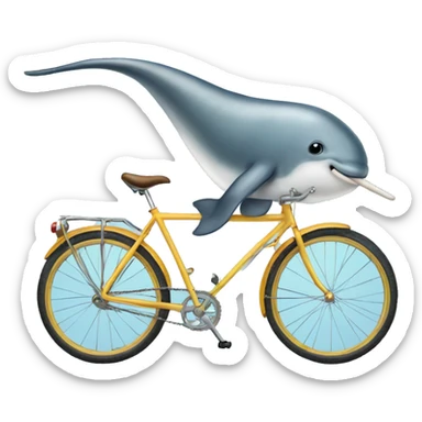 Narwhal on bike sticker