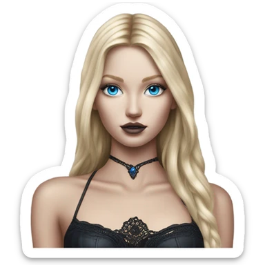 hyper realistic goth blonde blue eyes victoria secret model sticker