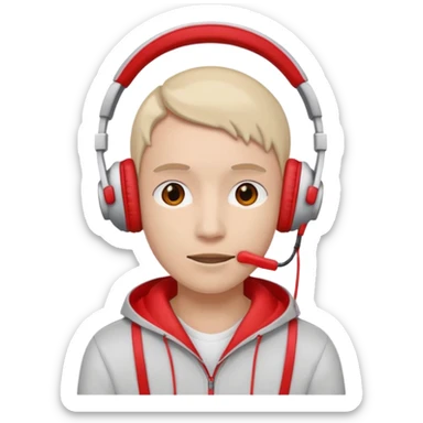 w,red headphone sticker