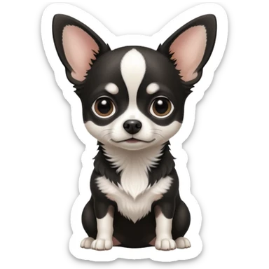 Black and white Chihuahua  sticker