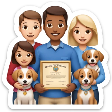 Certified Dog Owner Benefits, family, certificate, dog sticker