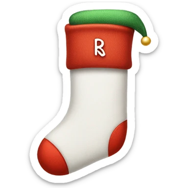 christmas stocking with R on it sticker