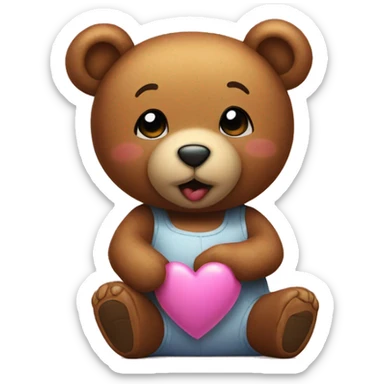 The teddy bear sends an air kiss  sticker