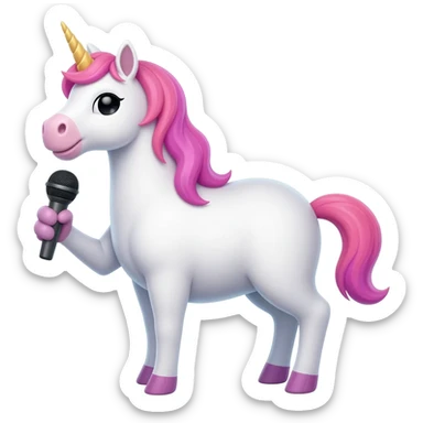 unicorn with mic sticker