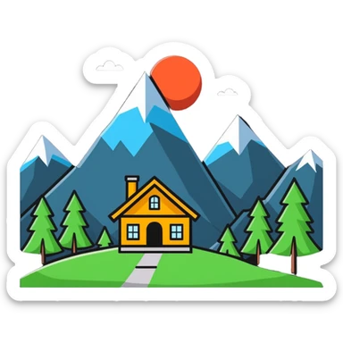 Refuge between mountains sticker