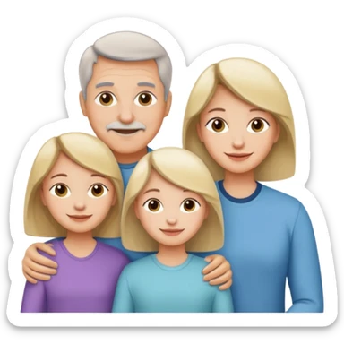 Familia : esposo , esposa , hija mayor , hija menor. sticker